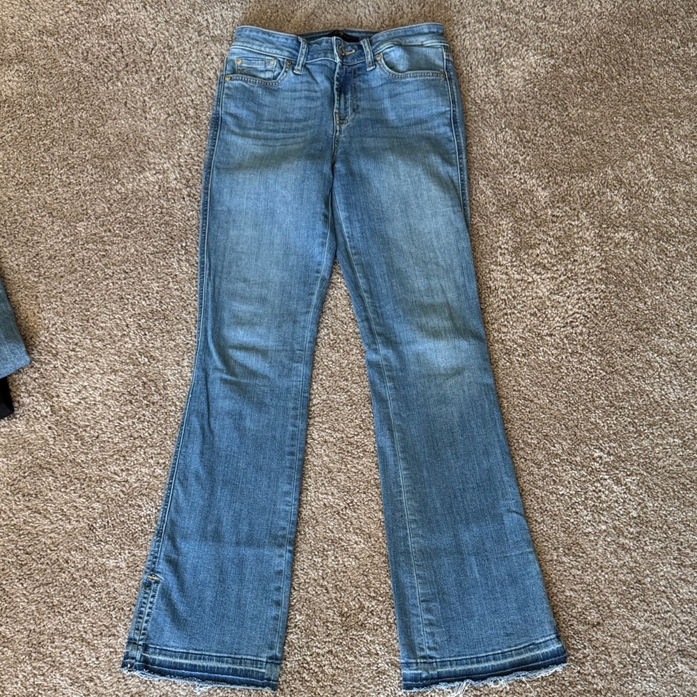 7 for All Mankind Denim Women's Jeans with unfinished, side slit hem